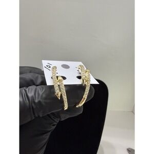 Nail hoop earrings 14k gold filled 1.25 inch vvscz nickel free hypoallergenic